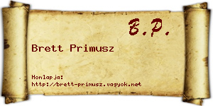 Brett Primusz névjegykártya